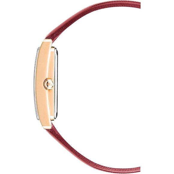 Women\'s Faux Leather Strap Crystal Lens Purple/Rose Tone Buckle Closure Watch main image 4